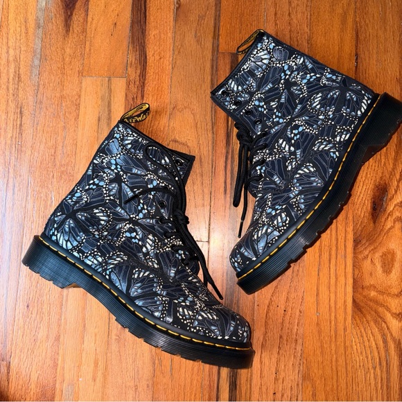 Dr. Martens Shoes - Dr. Martens 1460 Blue Black Butterfly Women's Boots | Size 7 women’s